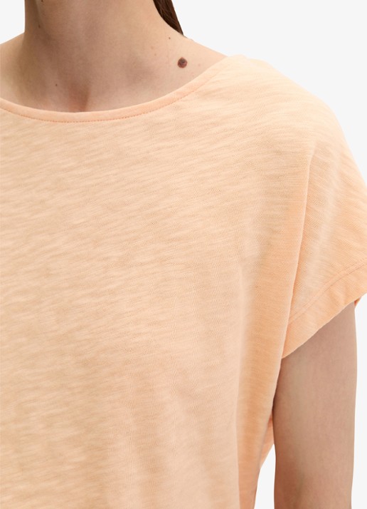 Marc O'Polo T-shirt met logoborduring - detail 5 soft peach-9706 / roze