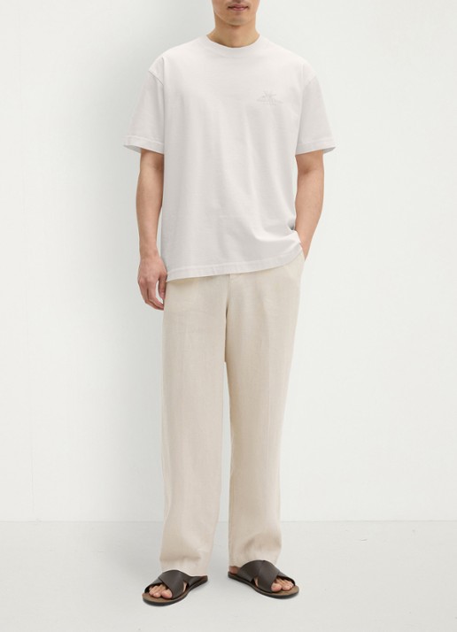 Marc O'Polo T-shirt met logoprint - voorkant 2 silky white-1183 / wit