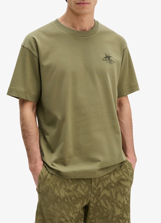 Marc O'Polo T-shirt met logoprint - detail fresh seaweed-2945 / groen
