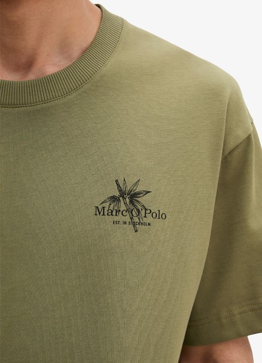 Marc O'Polo T-shirt met logoprint - detail 2 fresh seaweed-2945 / groen