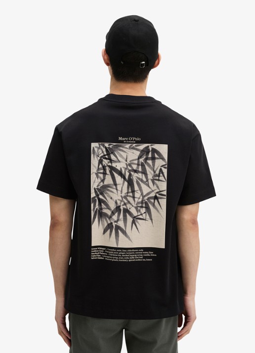 Marc O'Polo T-shirt met logoprint - achterkant 4 black-0001 / zwart