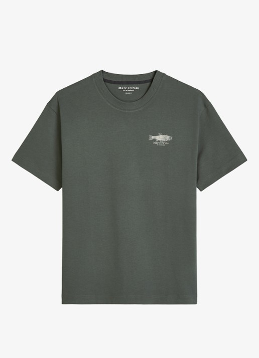 Marc O'Polo T-shirt met print - voorkant mangrove-0362 / groen