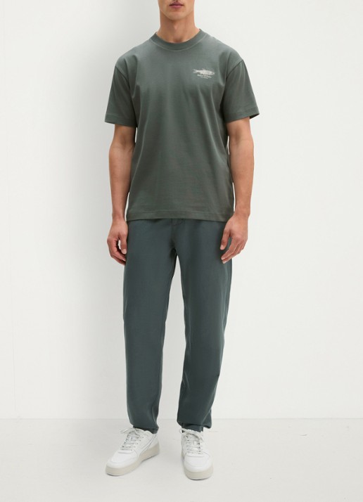 Marc O'Polo T-shirt met print - voorkant 5 mangrove-0362 / groen