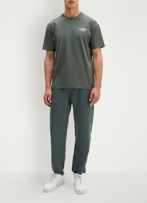 Marc O'Polo T-shirt met print - voorkant 2 mangrove-0362 / groen