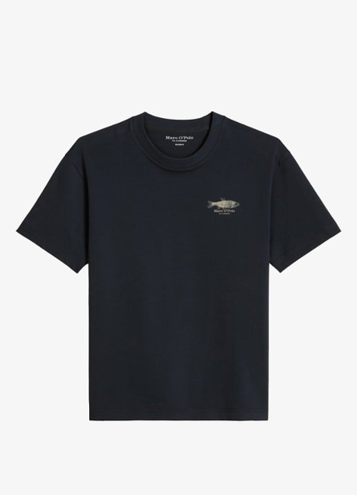 Marc O'Polo T-shirt met print - voorkant dark navy-4131 / blauw