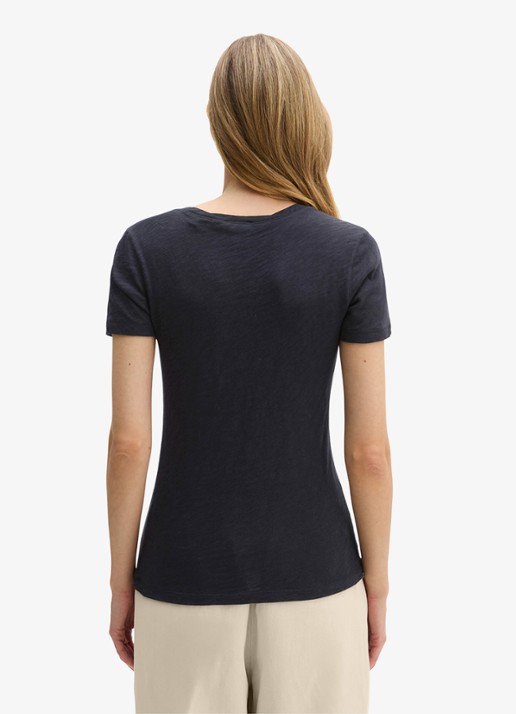 Marc O'Polo T-shirt met ronde hals - achterkant 5 donkerblauw
