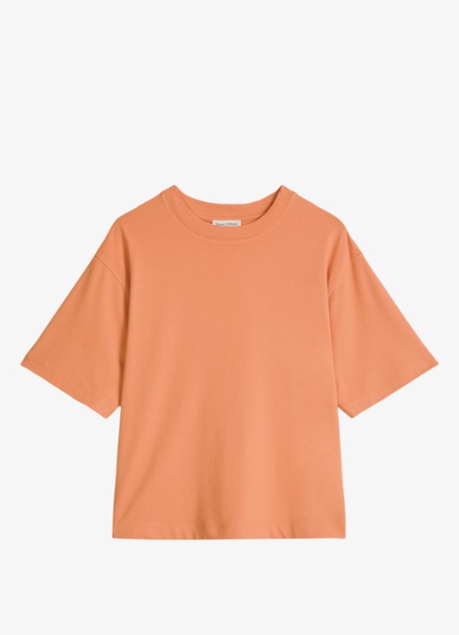 Marc O'Polo T-shirt met ronde hals - voorkant 5 warm orange-9326 / oranje