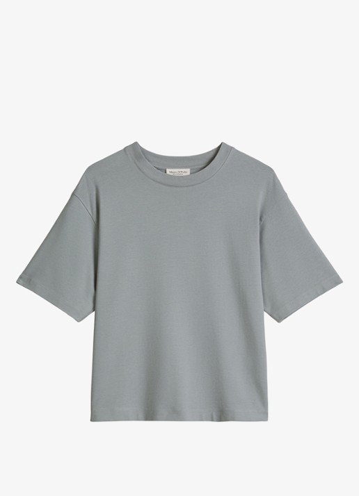Marc O'Polo T-shirt met ronde hals - voorkant 3 quiet sea-0639 / blauw
