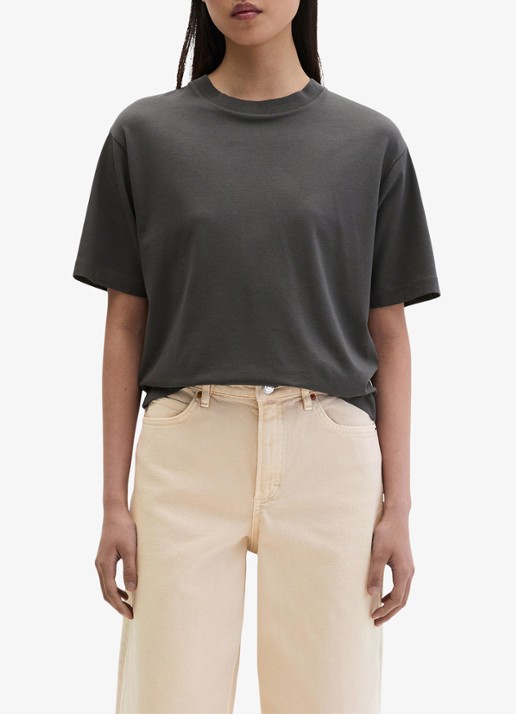 Marc O'Polo T-shirt met ronde hals - detail 2 oxide grey-0364 / grijs
