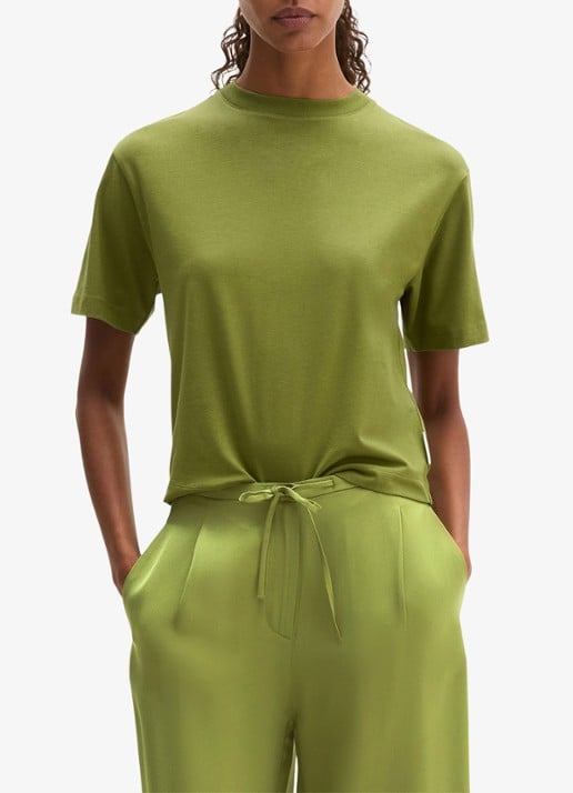 Marc O'Polo T-shirt met ronde hals - detail 3 shaded fern / groen