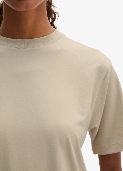 Marc O'Polo T-shirt met ronde hals - detail 2 linen beige / grijs
