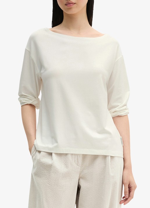 Marc O'Polo T-shirt met ronde hals - detail wit