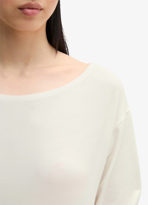 Marc O'Polo T-shirt met ronde hals - detail 4 wit