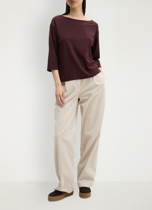 Marc O'Polo T-shirt met ronde hals - voorkant 2 kersenrood