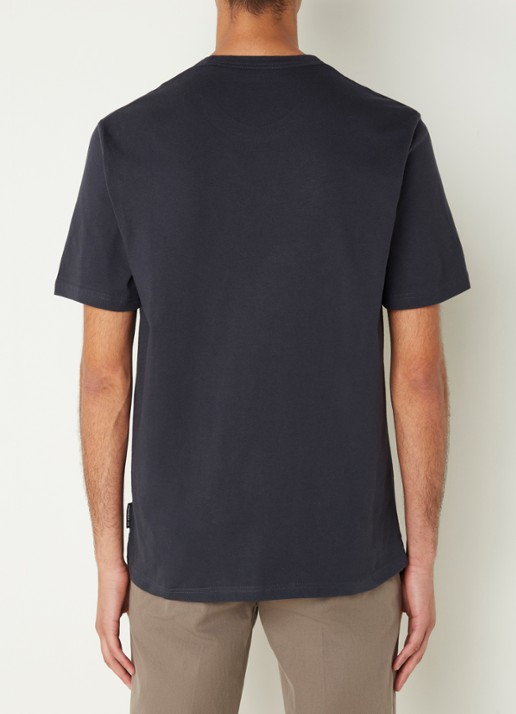 Marc O'Polo T-shirt met ronde hals - achterkant 4 blauw