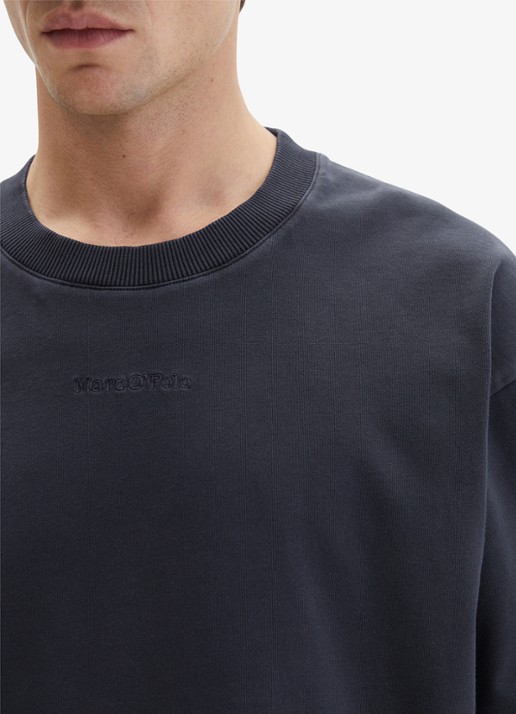 Marc O'Polo T-shirt met ronde hals - detail 5 donkerblauw