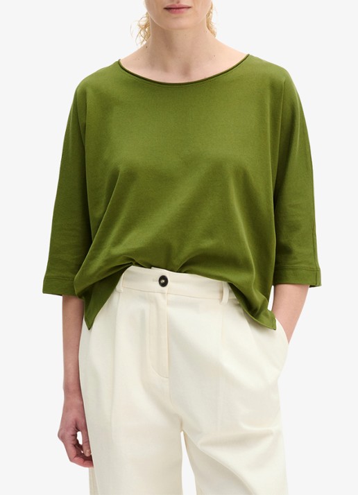 Marc O'Polo T-shirt van jersey met boothals