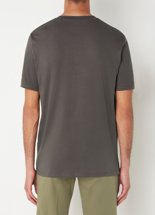 Marc O'Polo T-shirt van  katoen met logo - achterkant 4 donkergrijs