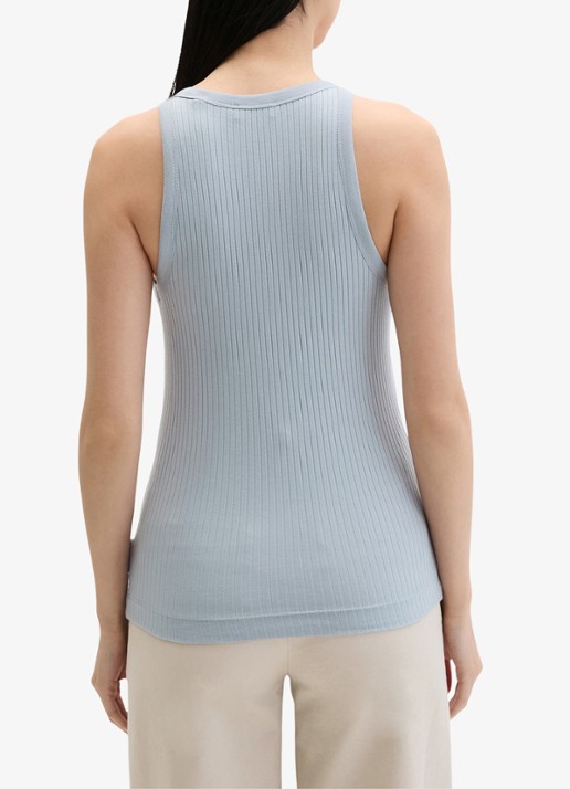 Marc O'Polo Tanktop met ribstructuur - achterkant lichtblauw