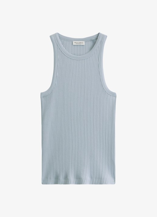 Marc O'Polo Tanktop met ribstructuur - voorkant 2 lichtblauw