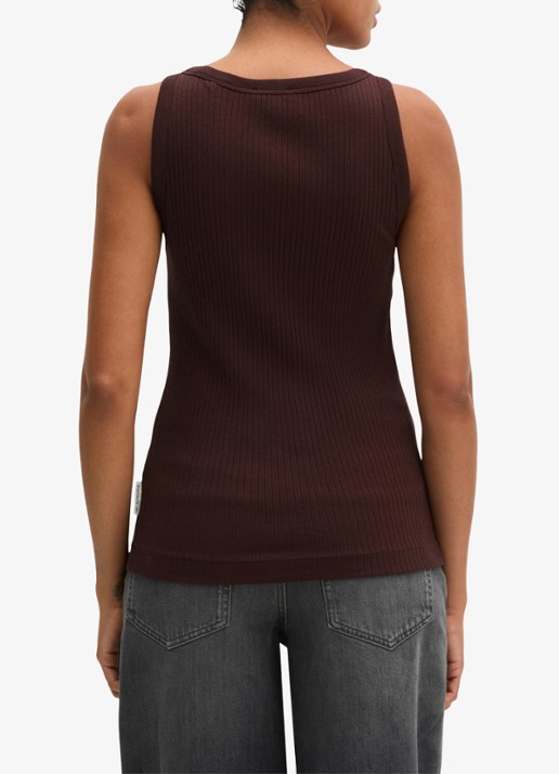 Marc O'Polo Tanktop met ribstructuur - achterkant 3 kersenrood