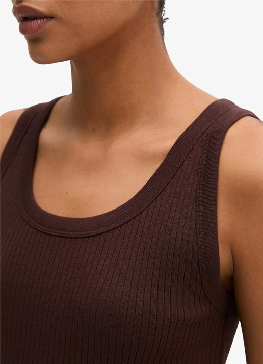 Marc O'Polo Tanktop met ribstructuur - detail 2 kersenrood