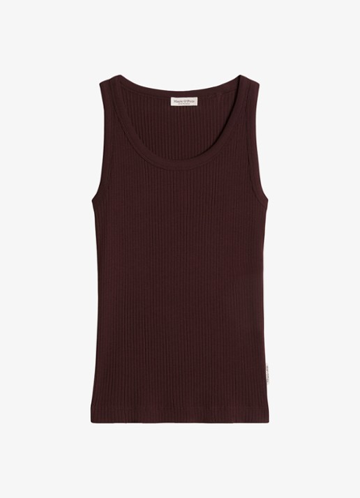 Marc O'Polo Tanktop met ribstructuur - voorkant 4 kersenrood