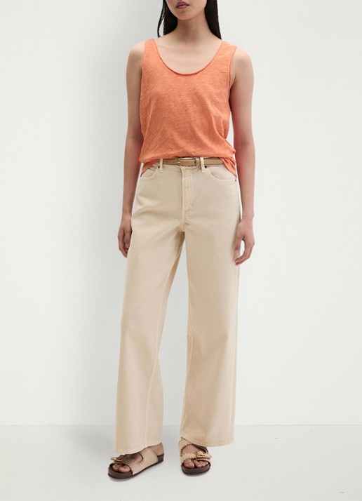 Marc O'Polo Tanktop met ronde hals - voorkant 3 warm orange-9326 / oranje