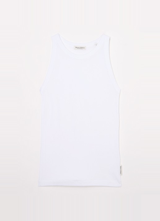 Marc O'Polo Tanktop van  katoen met ribstructuur - voorkant 2 wit
