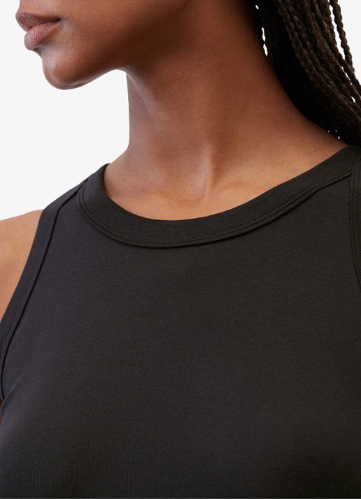 Marc O'Polo Tanktop van  katoen met ribstructuur - detail zwart