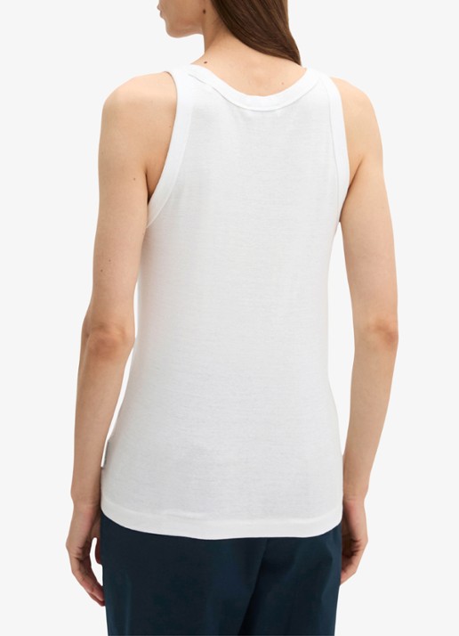 Marc O'Polo Tanktop van  katoen met ribstructuur - achterkant wit