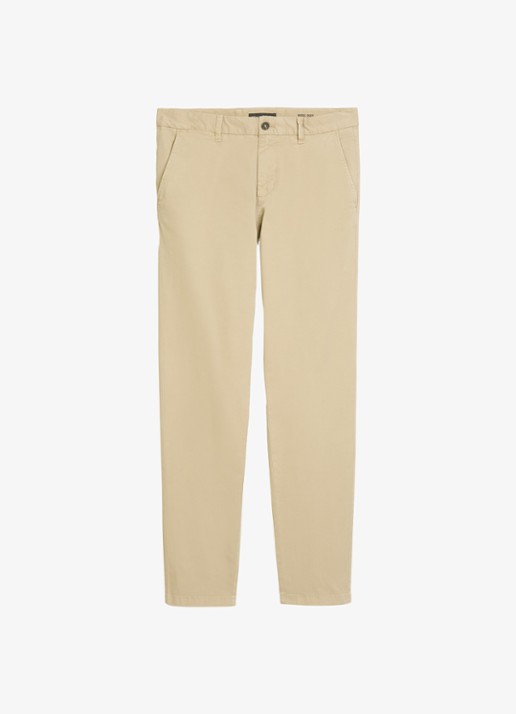 Marc O'Polo Tapered fit chino in katoenblend - voorkant beige
