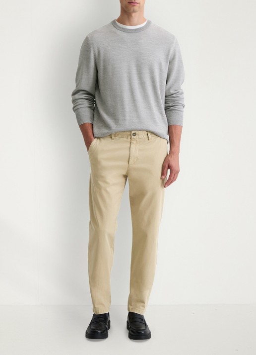 Marc O'Polo Tapered fit chino in katoenblend - voorkant 2 beige