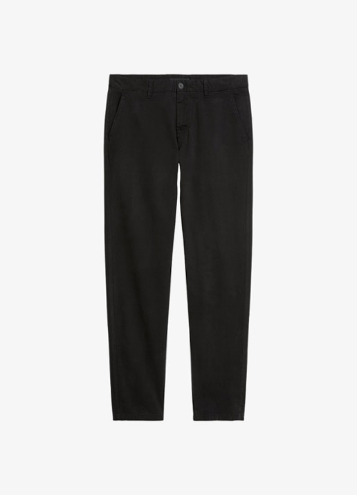 Marc O'Polo Tapered fit chino in katoenblend - voorkant black-990 / zwart