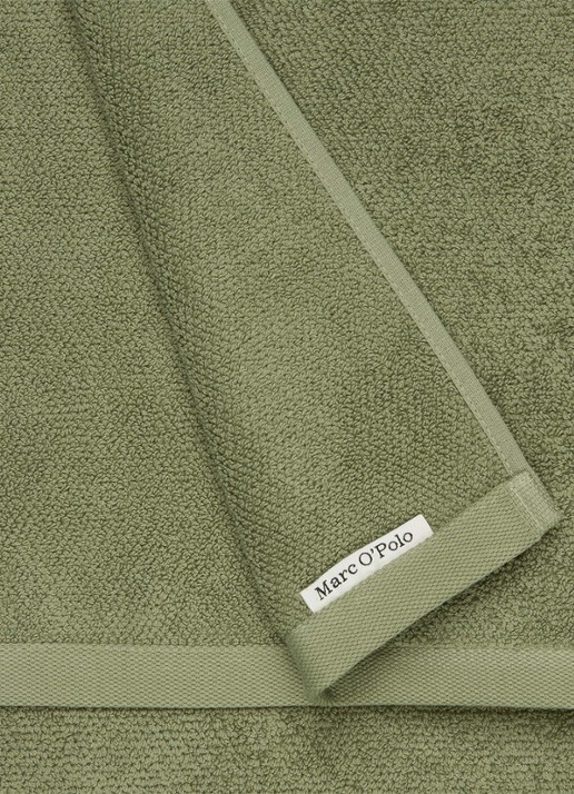 Marc O'Polo Timeless handdoek van  katoen badstof - achterkant 6 olijfgroen