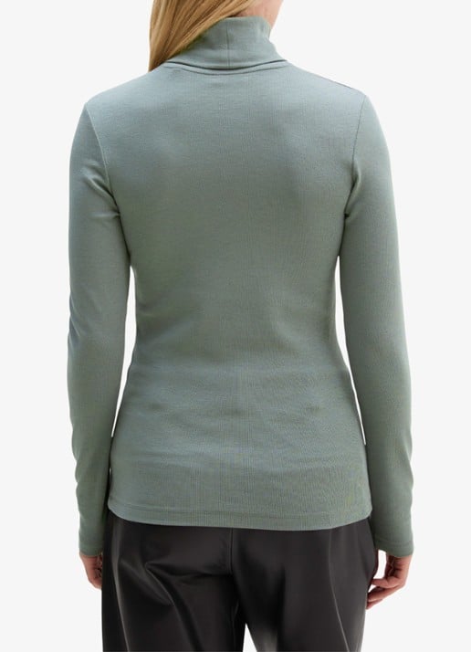 Marc O'Polo Top van jersey met col  - achterkant blauwgrijs