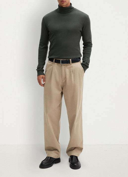 Marc O'Polo Trui met col  - voorkant 5 khaki