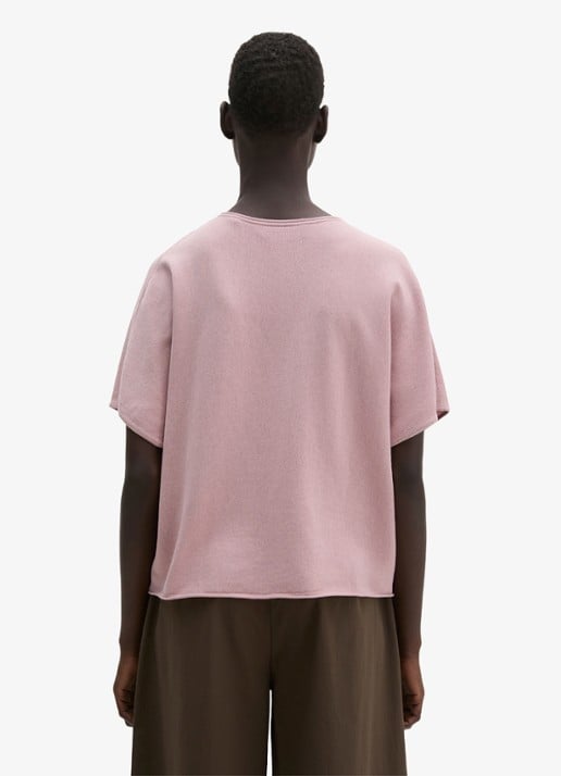 Marc O'Polo Trui met V-hals - achterkant mild rose / paars