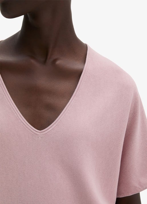 Marc O'Polo Trui met V-hals - detail 5 mild rose / paars