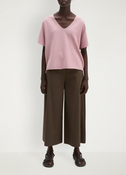 Marc O'Polo Trui met V-hals - voorkant 3 mild rose / paars
