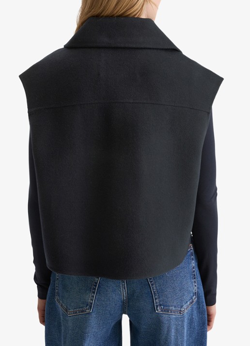 Marc O'Polo Vest in wolblend - achterkant donkerblauw