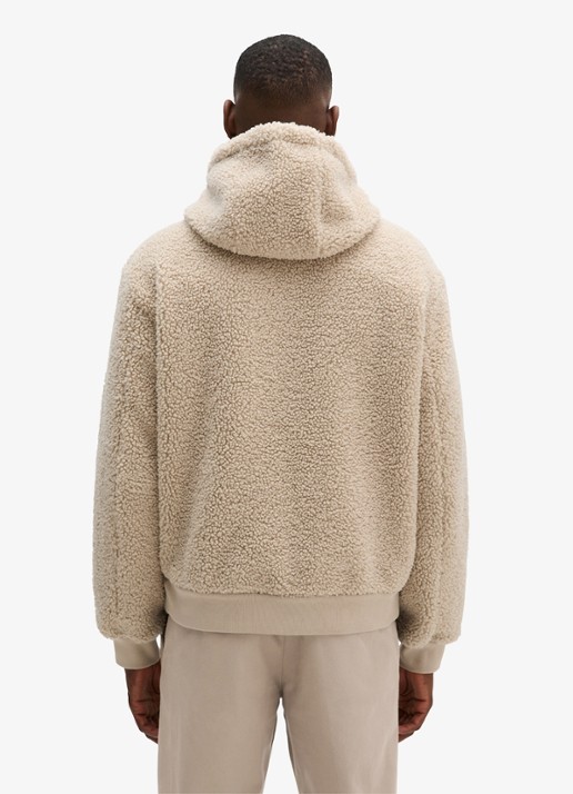 Marc O'Polo Vest van teddy met capuchon  - achterkant 3 creme
