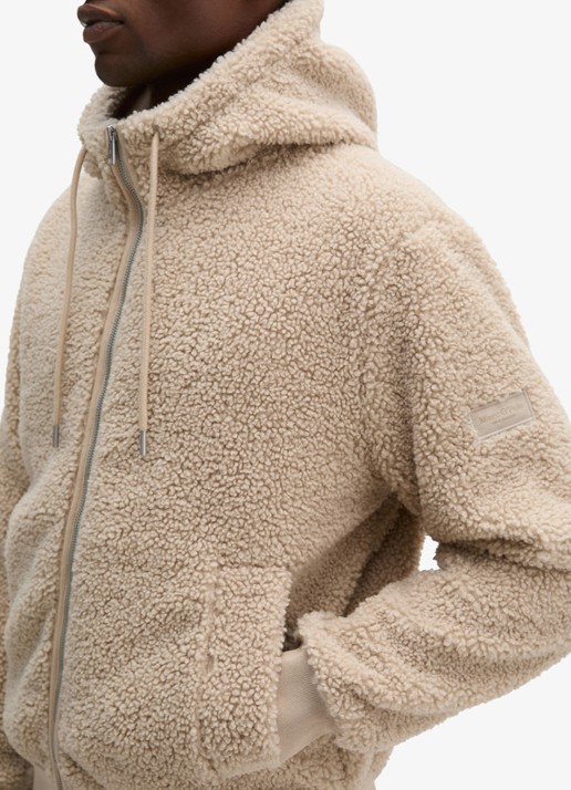 Marc O'Polo Vest van teddy met capuchon  - detail 2 creme