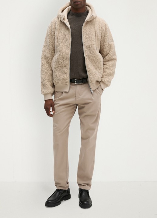 Marc O'Polo Vest van teddy met capuchon  - voorkant 5 creme