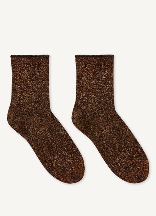 MarcMarcs Blackpool sokken met lurex in 2-pack - voorkant 2 koper