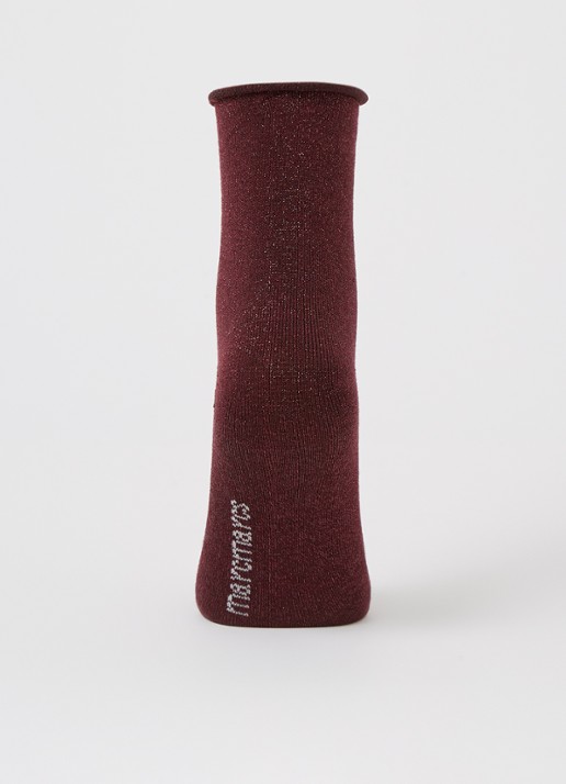 MarcMarcs Blackpool sokken met lurex in 2-pack - voorkant 3 aubergine
