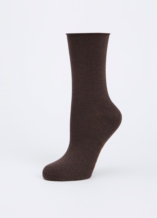MarcMarcs Blackpool sokken met lurex in 2-pack - detail donkerbruin