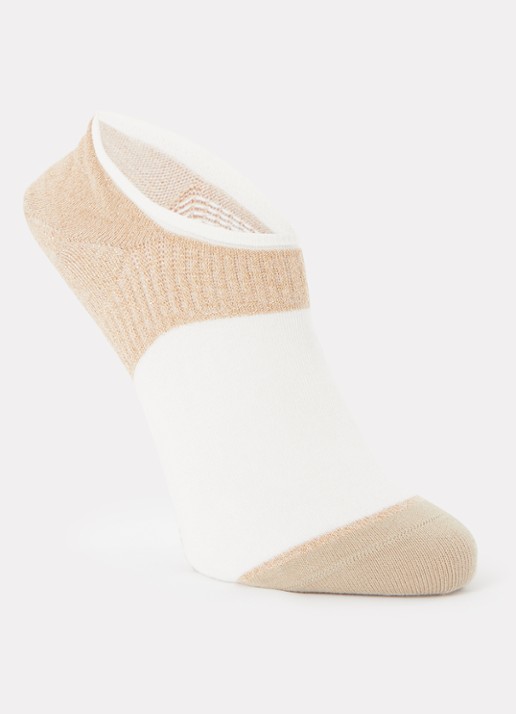 MarcMarcs Livia sneakersokken met lurex - voorkant 2 gebroken wit
