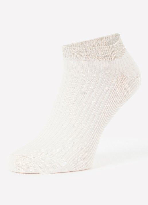 MarcMarcs Moscow sneakersokken met glitter in 2-pack - detail 3 ivoor