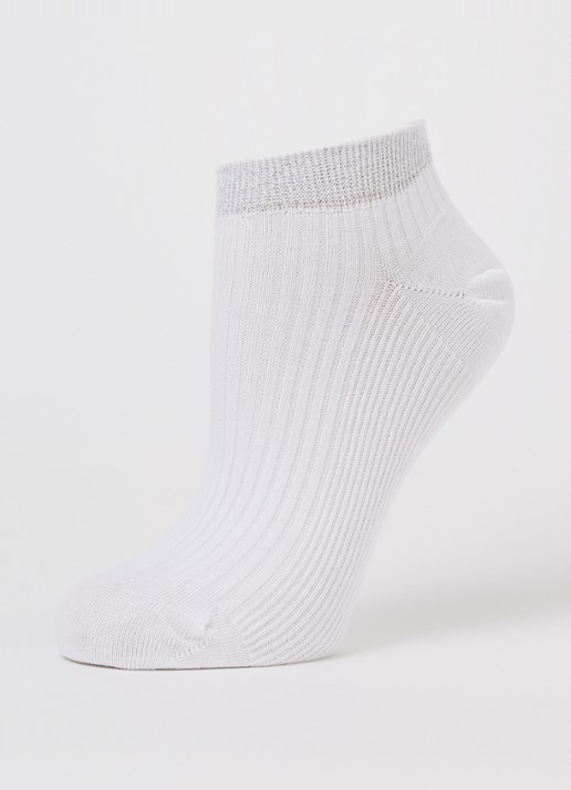 MarcMarcs Moscow sneakersokken met lurex in 2-pack - detail 3 wit